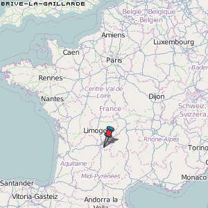 Brive-la-Gaillarde Karte Frankreich