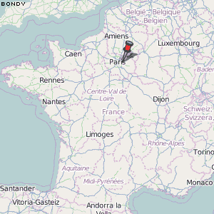 Bondy Karte Frankreich