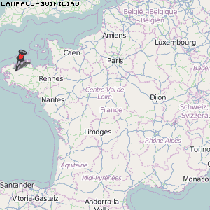 Lampaul-Guimiliau Karte Frankreich