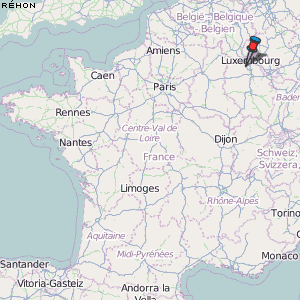 Réhon Karte Frankreich
