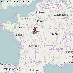 Saint-Martin-le-Beau Karte Frankreich