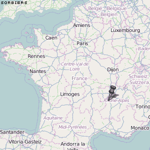 Sorbiers Karte Frankreich