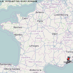 La Roquette-sur-Siagne Karte Frankreich