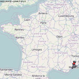 Mouans-Sartoux Karte Frankreich