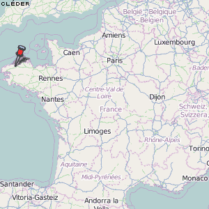Cléder Karte Frankreich