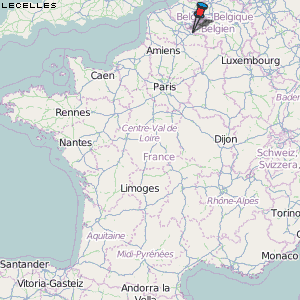 Lecelles Karte Frankreich