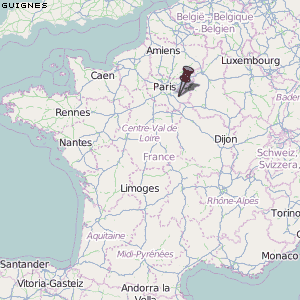 Guignes Karte Frankreich