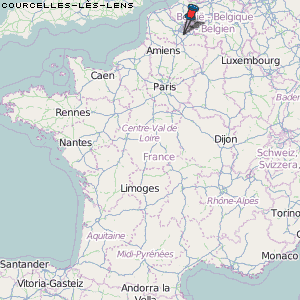 Courcelles-lès-Lens Karte Frankreich