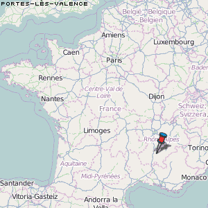 Portes-lès-Valence Karte Frankreich