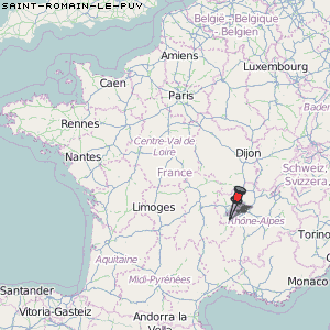 Saint-Romain-le-Puy Karte Frankreich
