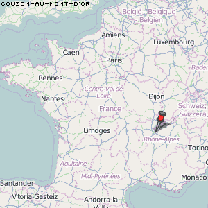 Couzon-au-Mont-d'Or Karte Frankreich