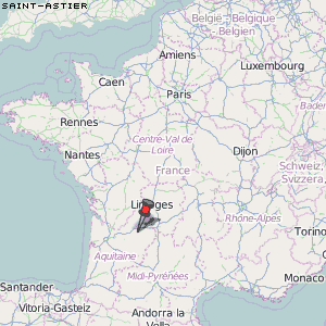 Saint-Astier Karte Frankreich