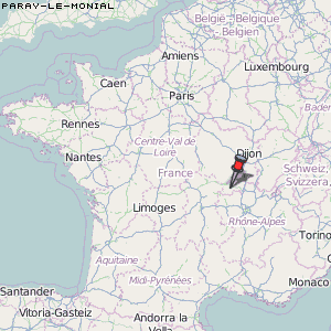 Paray-le-Monial Karte Frankreich
