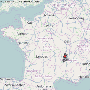 Monistrol-sur-Loire Karte Frankreich