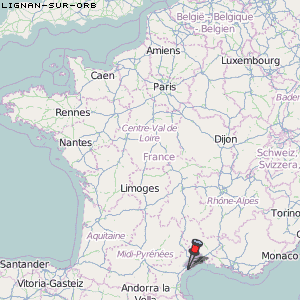 Lignan-sur-Orb Karte Frankreich