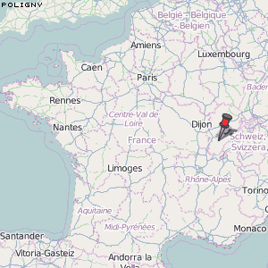 Poligny Karte Frankreich