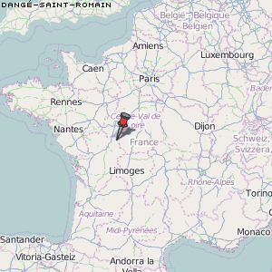 Dangé-Saint-Romain Karte Frankreich