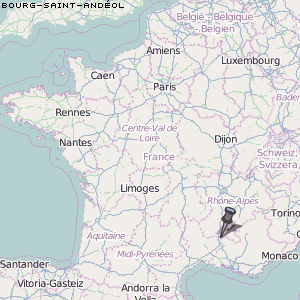 Bourg-Saint-Andéol Karte Frankreich