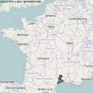 Nissan-lez-Enserune Karte Frankreich