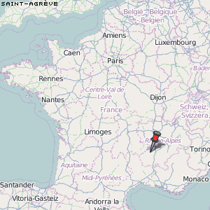 Saint-Agrève Karte Frankreich