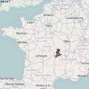 Orcet Karte Frankreich