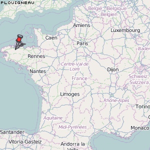 Plouigneau Karte Frankreich