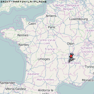 Saint-Martin-la-Plaine Karte Frankreich