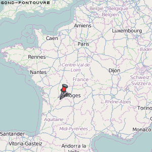Gond-Pontouvre Karte Frankreich