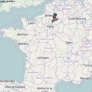 Cauffry Karte Frankreich