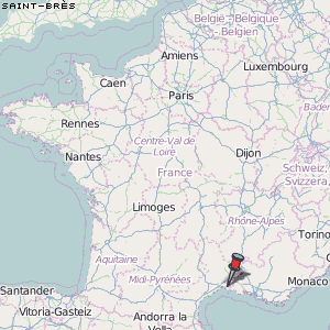 Saint-Brès Karte Frankreich