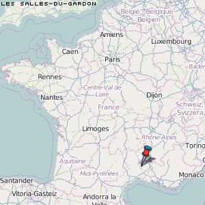 Les Salles-du-Gardon Karte Frankreich