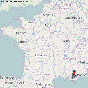 Saint-Zacharie Karte Frankreich