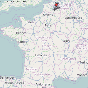 Courchelettes Karte Frankreich