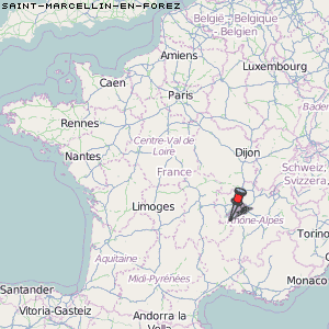 Saint-Marcellin-en-Forez Karte Frankreich