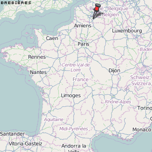 Brebières Karte Frankreich