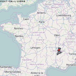 Pont-de-l'Isère Karte Frankreich
