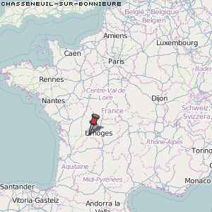 Chasseneuil-sur-Bonnieure Karte Frankreich