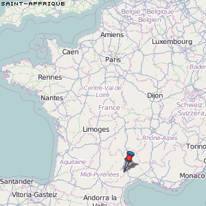 Saint-Affrique Karte Frankreich