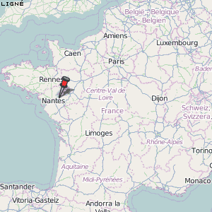 Ligné Karte Frankreich