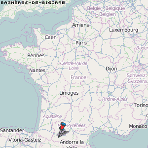 Bagnères-de-Bigorre Karte Frankreich