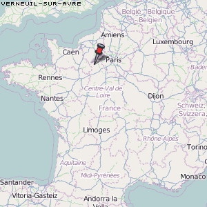 Verneuil-sur-Avre Karte Frankreich
