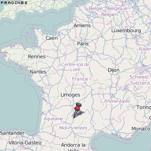 Pradines Karte Frankreich