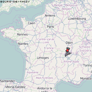 Bourg-de-Thizy Karte Frankreich