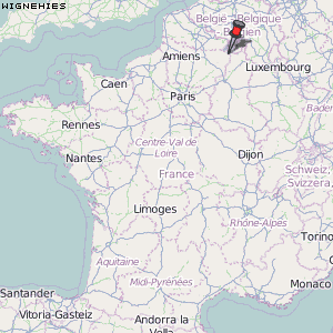 Wignehies Karte Frankreich