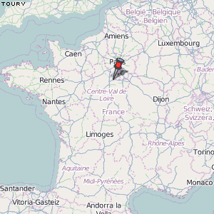 Toury Karte Frankreich