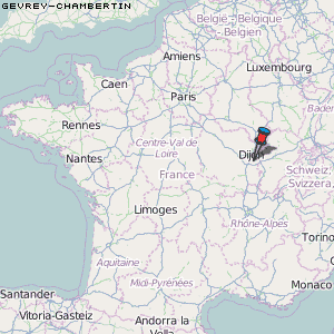 Gevrey-Chambertin Karte Frankreich