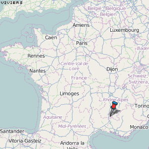 Viviers Karte Frankreich