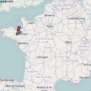 Bréhan Karte Frankreich