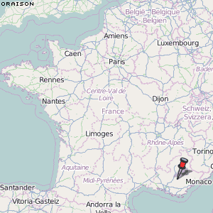 Oraison Karte Frankreich