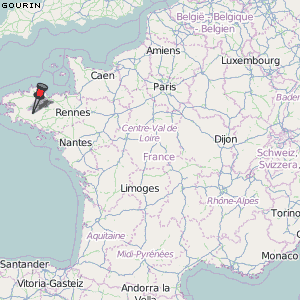 Gourin Karte Frankreich
